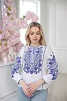Женская рубашка вышитая гладью, Украинская национальная одежда, Вышиванки натуральные льняные, 2XL