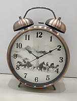 Часы будильник на батарейках АА механические часы настольные будильник круглый