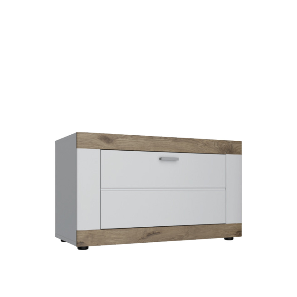 Сучасна вузька закрита тумба для взуття в передпокій коридор 80 см Санторіні Сокме