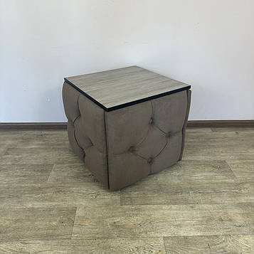 Пуф-трансформер 5в1 Остін-1 зі столиком велюр коричневий/дуб платиновий 1-2-9005