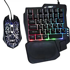 Комплект клавіатура та миша з підсвіткою провідний UKC 7768 Black (N020780)