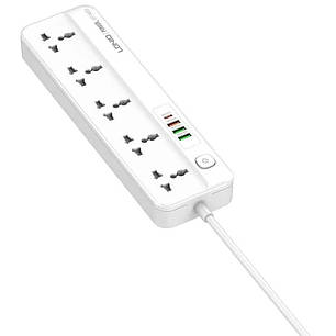 Мережевий подовжувач USB Ldnio SC5415 3USB Type-C 5 розеток 2 м White N, фото 1