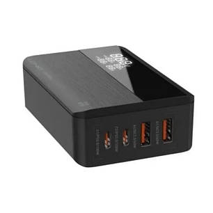 Мережевий адаптер Ldnio LED Display A4809C 2USB 2Type-C GaN PD100W QC3.0 Black N, фото 1