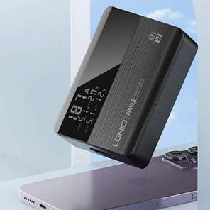 Мережевий адаптер Ldnio LED Display A4809C 2USB 2Type-C GaN PD100W QC3.0 Black N, фото 3