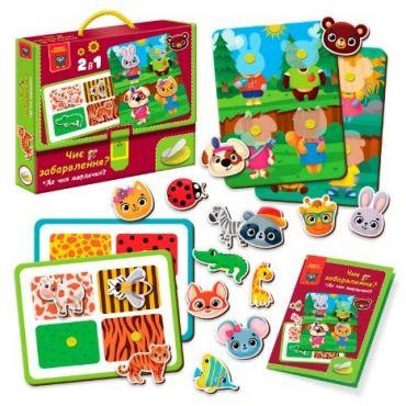 Гра розвиваюча з липучками. Чиє забарвлення? Де чия мордочка?, Vladi Toys