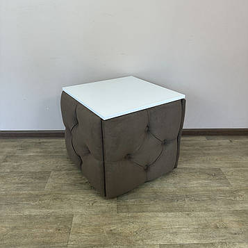 Пуф-трансформер 5в1 Остін-1 зі столиком велюр коричневий/біла аляска 1-3-9005