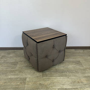 Пуф-трансформер 5в1 Остін-1 зі столиком велюр коричневий/горіх каліфорнійський 1-4-9005