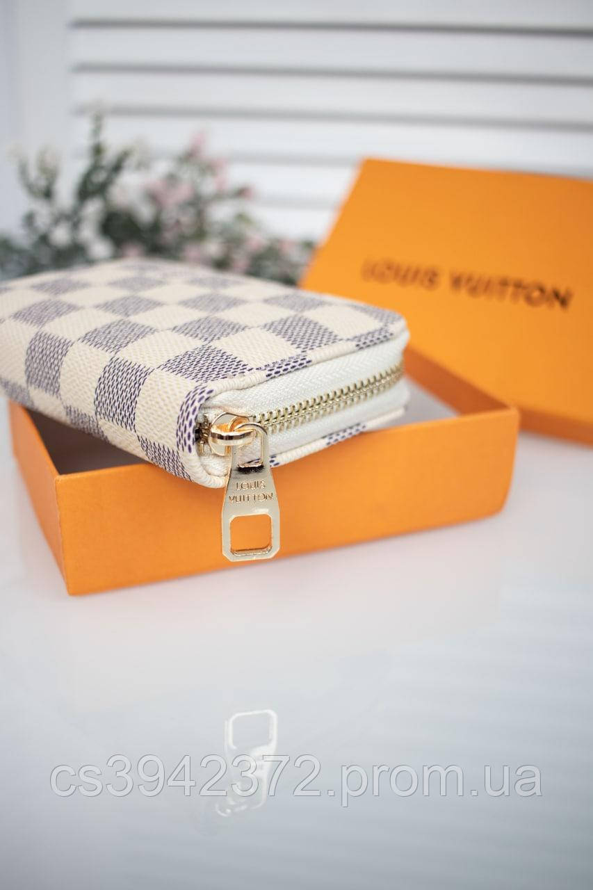 Женский кошелек мини Louis Vuitton Lux качество бежевая клетка - фото 4 - id-p2179696891