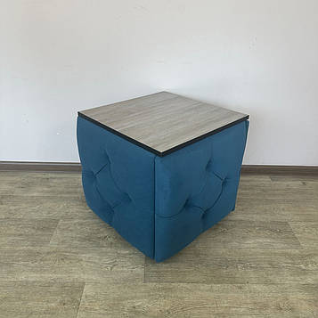 Пуф-трансформер 5в1 Остін-1 зі столиком велюр бірюзовий/дуб платиновий 2-2-9005