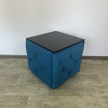 Пуф-трансформер 5в1 Остін-1 зі столиком велюр бірюзовий/чорний 2-5-9005