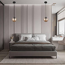 Чорний підвіс зі скляною 15см кавовою кулею (56-PR150F-1 BK+ВR), фото 5