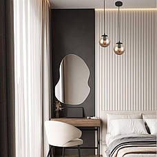 Чорний підвіс зі скляною 15см кавовою кулею (56-PR150F-1 BK+ВR), фото 3