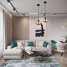 Чорний підвіс зі скляною 15см кавовою кулею (56-PR150F-1 BK+ВR), фото 4