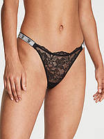 Женские трусики Victoria's Secret Shine Strap Lace Brazilian S черные