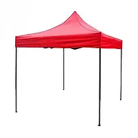 Раздвижной шатер-гармошка на черном каркасе 3х3 м Красный Тент для уличной торговли