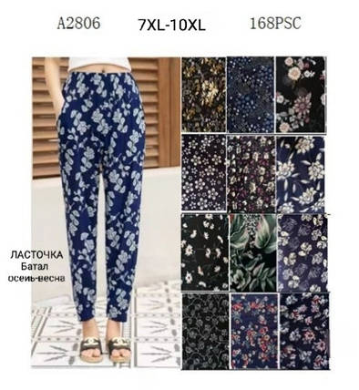 Літні жіночі штани мікромасло №А2806 р.7-10XL, фото 2