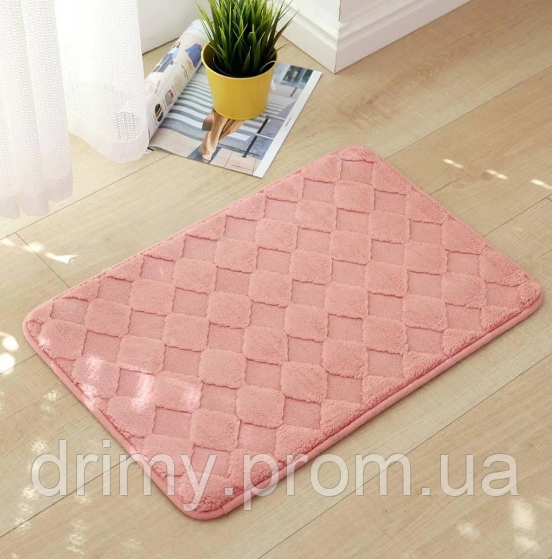 Килимок у ванну Рожевий 60х40 см, килимок в туалет, килимок для душу, антиковзний килимок DRIM