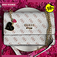 Guess Mini Bag White Сумка guess mini Guess mini bag Женская сумка guess bag Guess bag Сумки GUESS vip белый