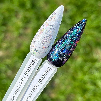 Дзеркальна втирка, пудра "Пластівці Юкі Північне Сяйво", прозорі №1 2 р, фото 2