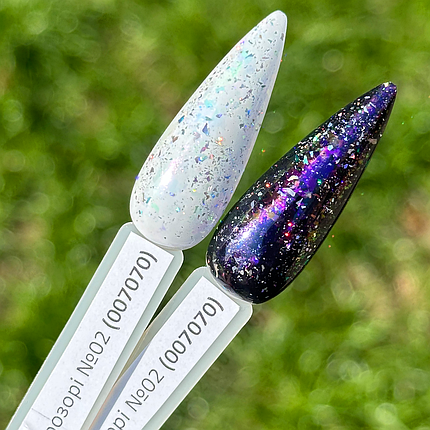 Дзеркальна втирка, пудра "Пластівці Юкі Північне Сяйво", прозорі №2 2 г, фото 2