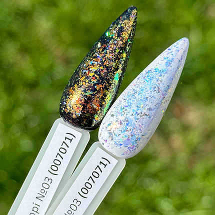 Дзеркальна втирка, пудра "Пластівці Юкі Північне Сяйво", прозорі №3 2 г, фото 2