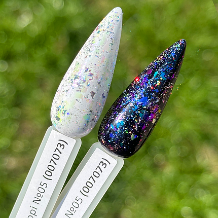 Дзеркальна втирка, пудра "Пластівці Юкі Північне Сяйво", прозорі №5 2 р, фото 2