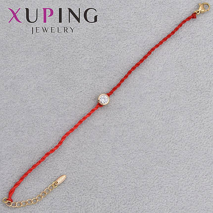 Красная нить Xuping Jewerly браслет застёжка карабин в золотистом цвете с кристаллом длина 21 см ширина 2 мм, фото 1