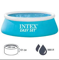 Дитячий наливний басейн Intex Easy Set 183х51см, об'єм 886л, вага 3,2 кг, надувний басейн для дітей та дорослих