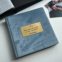 Альбом для фотографий из велюра"История любви" Голубой 23х23 см RM04-25