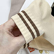Короткі жіночі бавовняні шкарпетки зі смужками на резинці Cristal Бежевий, фото 3