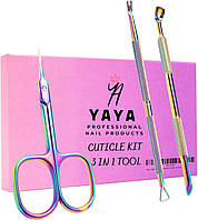 Профессиональный набор инструментов для кутикулы 3 в 1, набор триммеров для кутикулы ногтей Yaya Nails