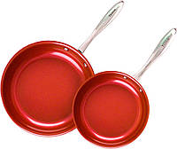 Сковороди Tuxton 20 та 28 см керамічні сковороди з антипригарним покриттям та клепаними ручками (2 шт)