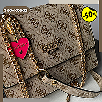 Guess Mini Bag White Сумка guess mini Guess mini bag Жіноча сумка guess bag Guess bag Сумки GUESS Золотистый