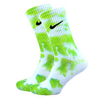 Мужские носки Nike tie-dye 41-45 Color высокие цветные найк тай дай Grass
