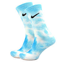 Мужские носки Nike tie-dye 41-45 Color высокие цветные найк тай дай Ice