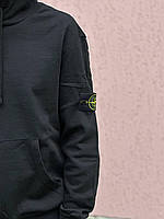 Стон Айленд кофта черная мужская качественная и топовая STONE ISLAND худые