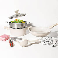 Набор кастрюль и сковородок TIAJO из 9 предметов с антипригарным покрытием для индукционной плиты