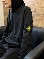 Стон Айленд кофта черная невероятная мужская топовая STONE ISLAND худые