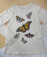 Детский реглан лонгслив кофта для девочки с бабочками Zara 140 см