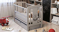 Детская Кровать Дубок с ящиком 9800-DD-10, серого цвета