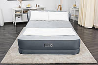 Надувной матрас с изголовьем SleepLux, Приподнятая надувная кровать со встроенным насосом + зарядное устройств