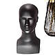 Манекен голова чоловіча чорна матова для магазину шапок, фото 3