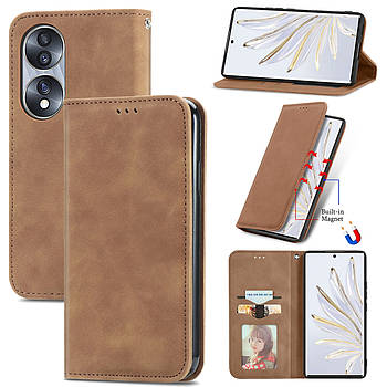 Чохол-книжка Skin Feel Leather Wallet для Honor 90 Brown