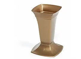 Ваза для квітів 1,8л низька із подставкою 30см (золотистий металік) Lamela