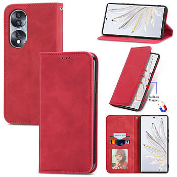 Чохол-книжка Skin Feel Leather Wallet для Honor 90 Red