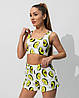 Піжама жіноча з куліра топ і шорти з принтом Авокадо, фото 2