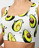Піжама жіноча з куліра топ і шорти з принтом Авокадо, фото 5