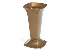 Ваза для квітів 3л висока із подставкою 39см (золотистий металік) Lamela