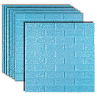 Самоклеюча 3D панель під блакитну цеглу 700х770х3мм, (2-3) Стильний 3д декор для стіни! BV-0000573