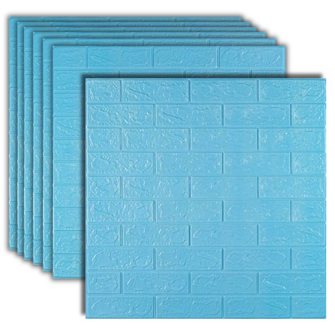 Самоклеюча 3D панель під блакитну цеглу 700х770х3мм, (2-3) Стильний 3д декор для стіни! BV-0000573, фото 1